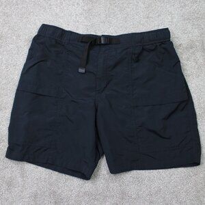 Eddie Bauer Shorts Mens Large Black‎ Ripstop Tech Belted Cargo Vented Nylon